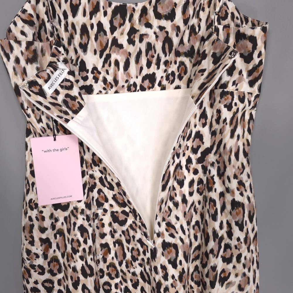 ANTHROPOLOGIE AVEC‎ LES FILLES NEW Leopard Print Cropped Jacket Dress Set Size 6 - Picture 7 of 12